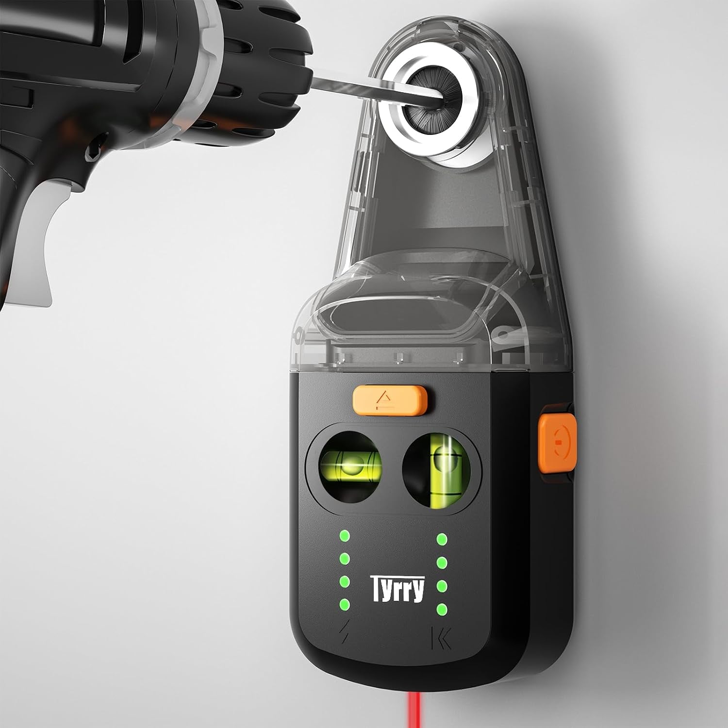 4-In-1 Laser Level for Picture Hanging, Rechargeable Laser Level with Vacuum Suction Mount and Drill Dust Collector, Wall Alignment Tool for Shelves, Frames, Home Improvement, DIY Projects