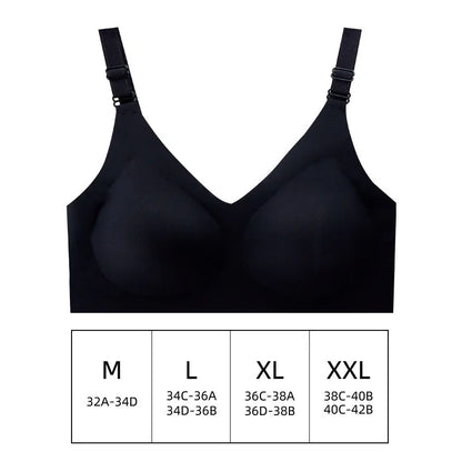 Women'S Seamless Bras Ladies Thin Style Jelly Color Soft Bra Wireless Underwear Comfortable Lingerie Deep V Gather