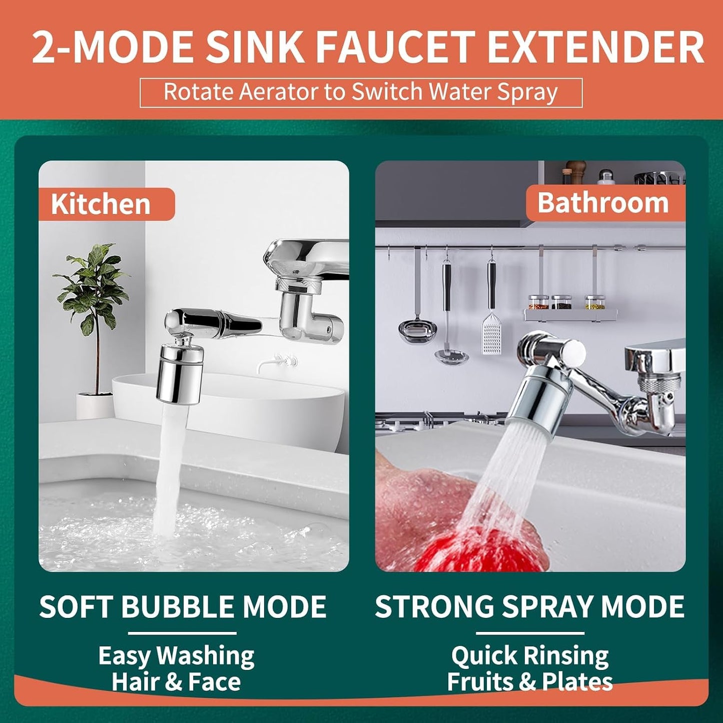 Patented  Swivel Faucet Extender Sink Aerator NSF/ANSI 372 Standard